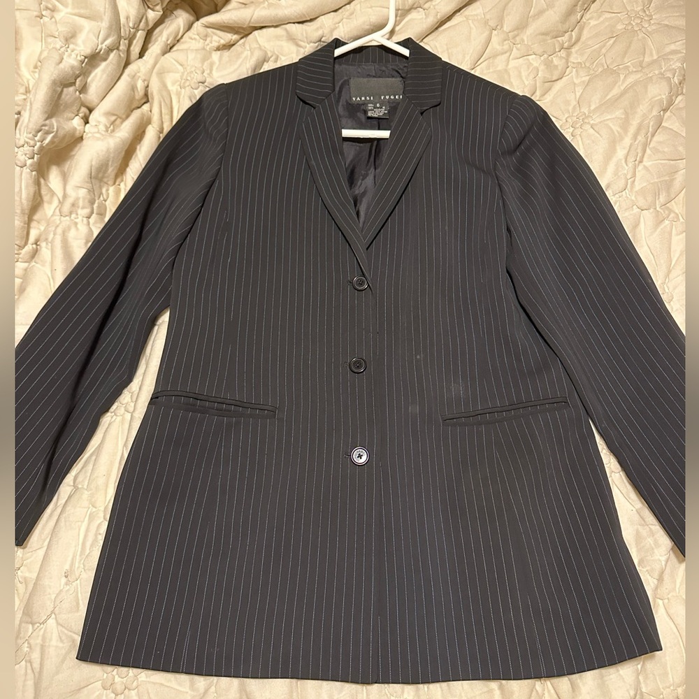 Black striped blazer